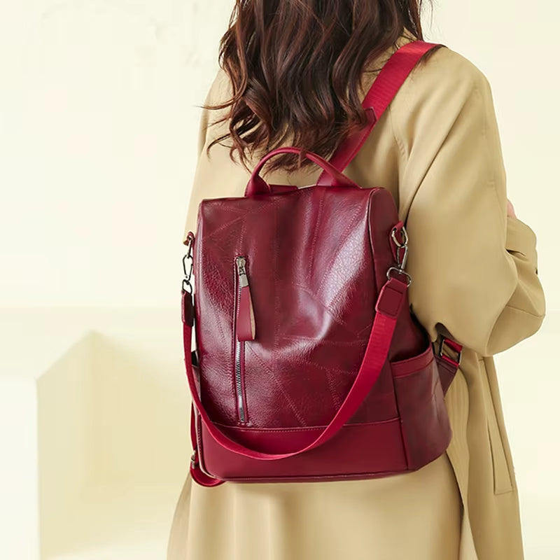 2023 New Hot Women’S Backpack Designer High Quality Soft Leather Simple Fashion Backpack Large Capacity Antitheft Shoulder Bags
