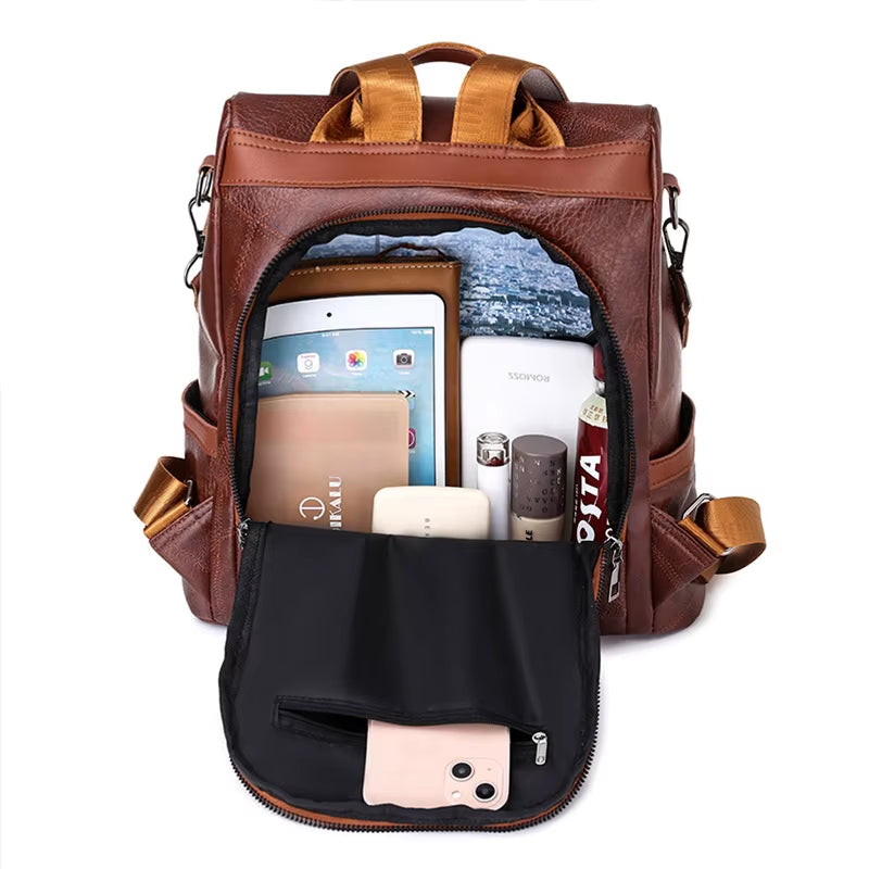 2023 New Hot Women’S Backpack Designer High Quality Soft Leather Simple Fashion Backpack Large Capacity Antitheft Shoulder Bags