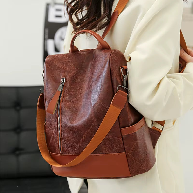 2023 New Hot Women’S Backpack Designer High Quality Soft Leather Simple Fashion Backpack Large Capacity Antitheft Shoulder Bags